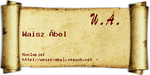 Waisz Ábel névjegykártya